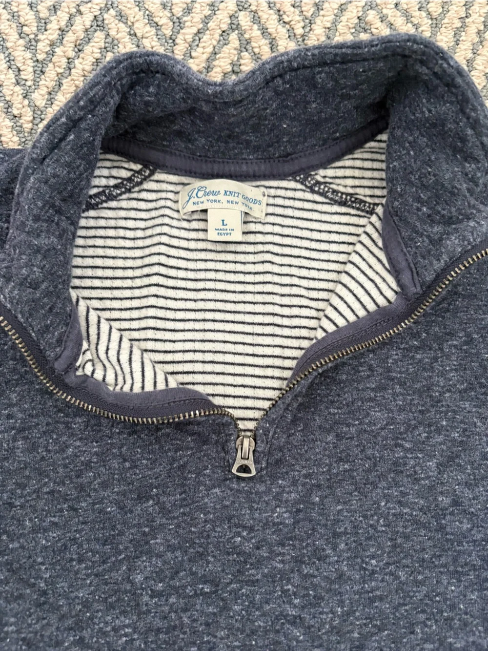 J.Crew Heather blue Quarter-Zip Pullover Sweater